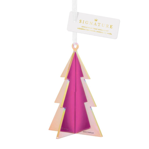 Hallmark : Signature Iridescent Pink Tree Acrylic Hallmark Ornament - Hallmark : Signature Iridescent Pink Tree Acrylic Hallmark Ornament