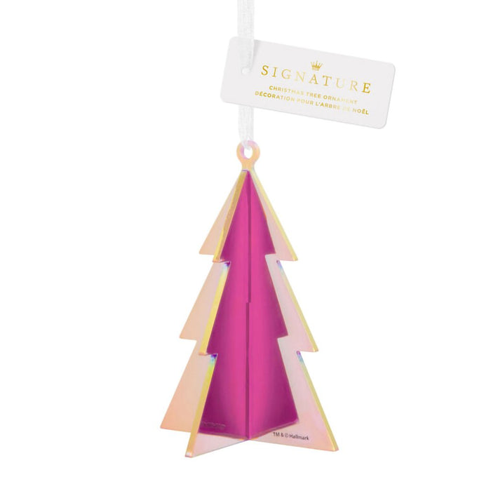 Hallmark : Signature Iridescent Pink Tree Acrylic Hallmark Ornament - Hallmark : Signature Iridescent Pink Tree Acrylic Hallmark Ornament