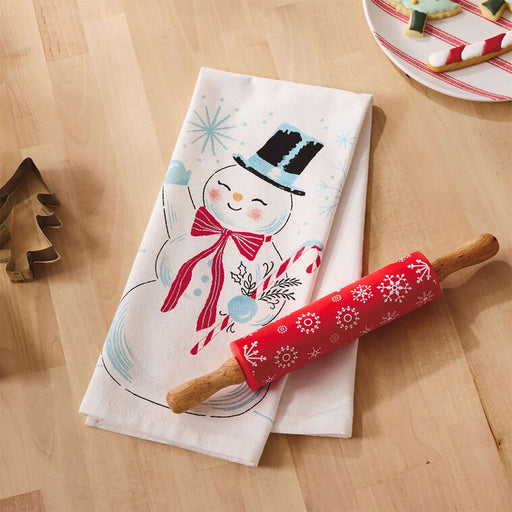 Hallmark : Snowy Baking Set Tea Towel and Rolling Pin - Hallmark : Snowy Baking Set Tea Towel and Rolling Pin