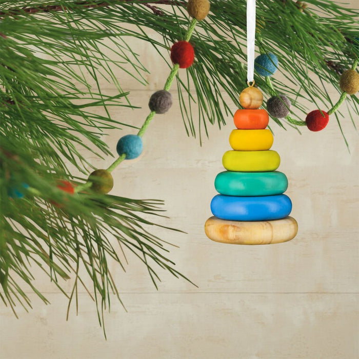 Hallmark : Stacking Rings Baby Toy Wood Hallmark Ornament - Hallmark : Stacking Rings Baby Toy Wood Hallmark Ornament