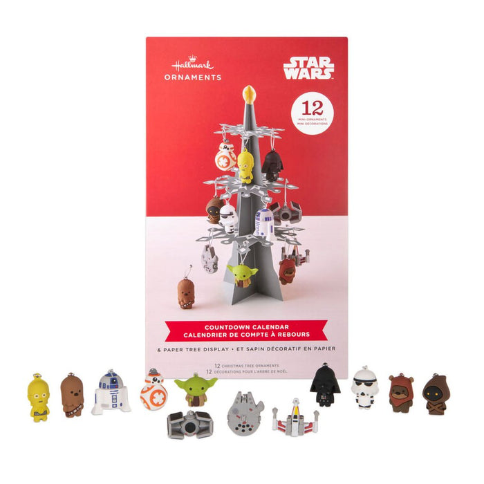 Hallmark : Star Wars™ Hallmark Countdown Calendar Paper Tree Set With 12 Mini Ornaments - Hallmark : Star Wars™ Hallmark Countdown Calendar Paper Tree Set With 12 Mini Ornaments