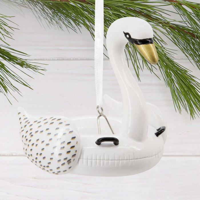 Hallmark : Swan Pool Float Hallmark Ornament - Hallmark : Swan Pool Float Hallmark Ornament