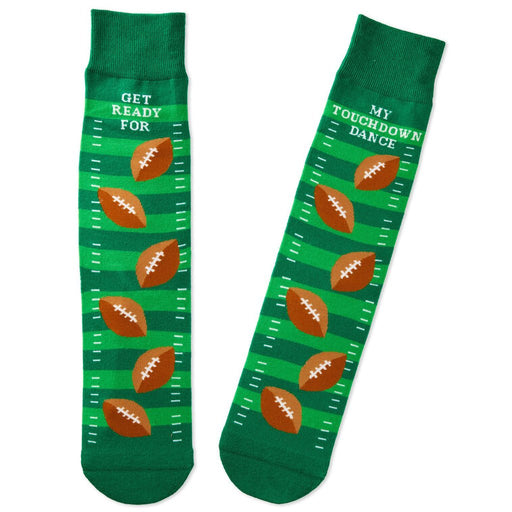 Hallmark : Touchdown Dance Football Novelty Crew Socks - Hallmark : Touchdown Dance Football Novelty Crew Socks