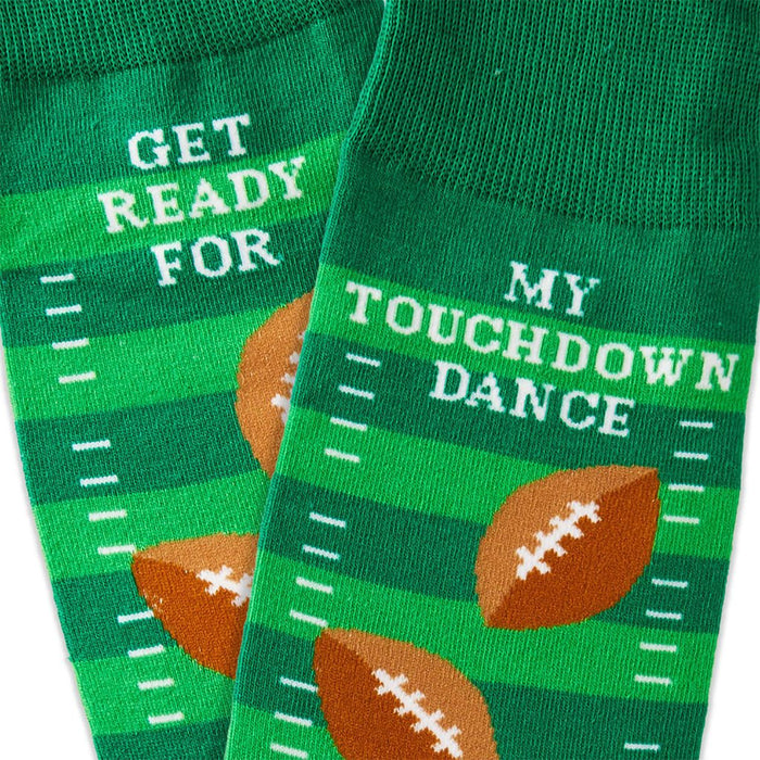 Hallmark : Touchdown Dance Football Novelty Crew Socks - Hallmark : Touchdown Dance Football Novelty Crew Socks