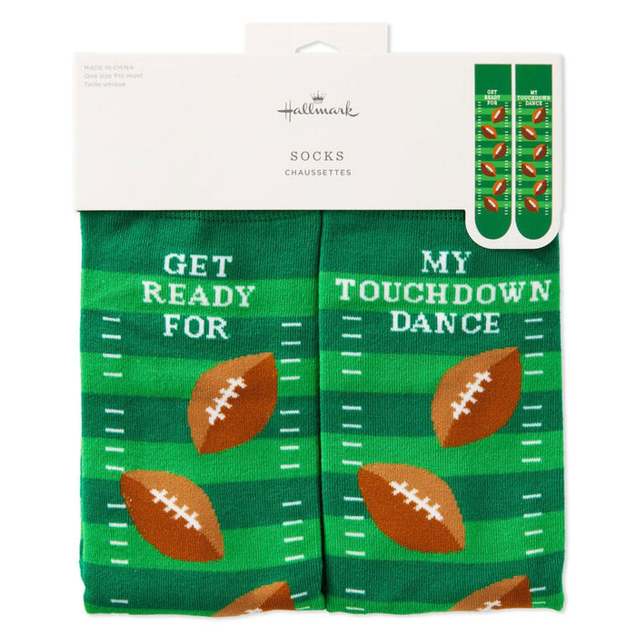 Hallmark : Touchdown Dance Football Novelty Crew Socks - Hallmark : Touchdown Dance Football Novelty Crew Socks