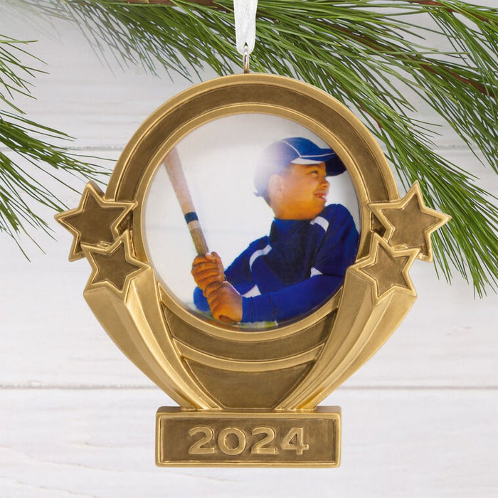 Hallmark : Trophy 2024 Photo Frame Hallmark Ornament - Hallmark : Trophy 2024 Photo Frame Hallmark Ornament