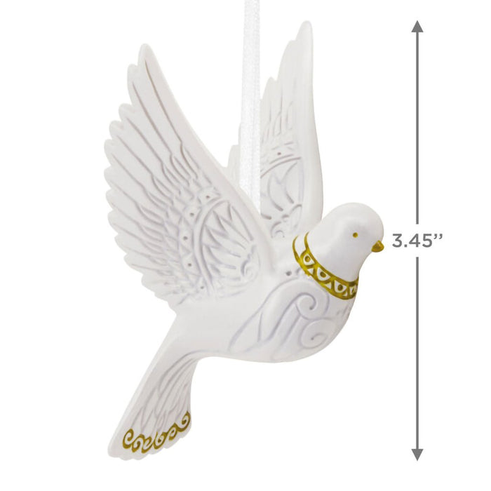 Hallmark : White and Gold Dove Hallmark Ornament - Hallmark : White and Gold Dove Hallmark Ornament