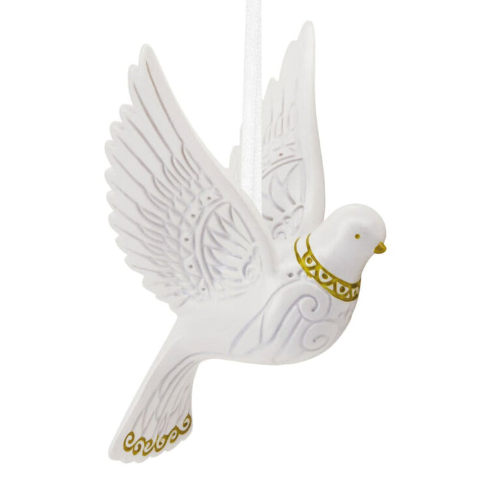 Hallmark : White and Gold Dove Hallmark Ornament - Hallmark : White and Gold Dove Hallmark Ornament