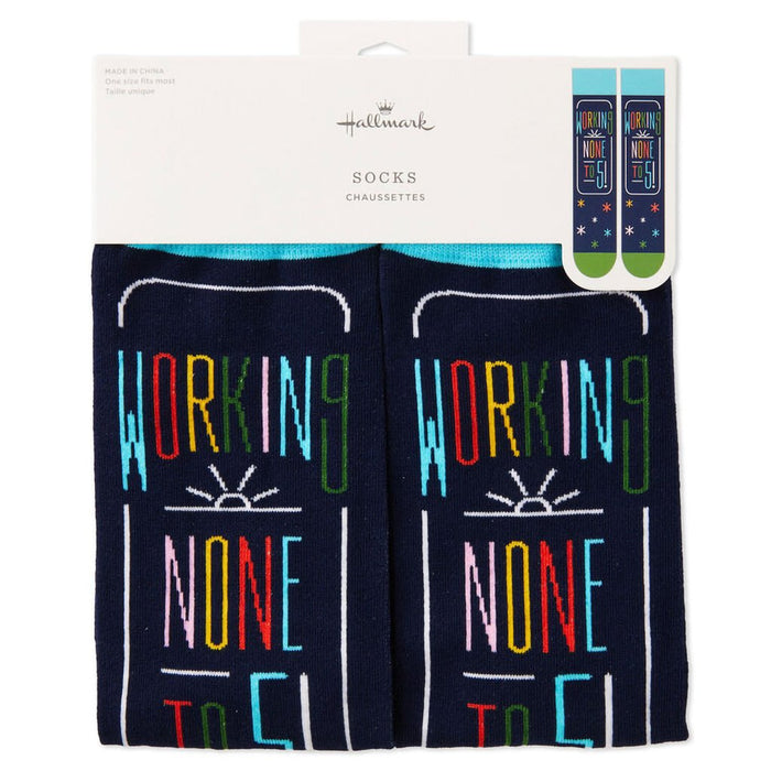 Hallmark : Working None to Five Retirement Novelty Crew Socks - Hallmark : Working None to Five Retirement Novelty Crew Socks