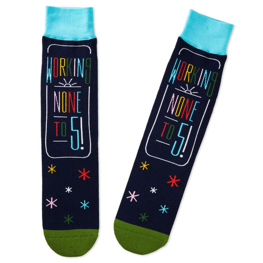 Hallmark : Working None to Five Retirement Novelty Crew Socks - Hallmark : Working None to Five Retirement Novelty Crew Socks