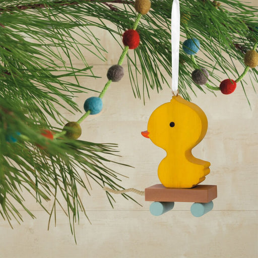 Hallmark : Yellow Duck Pull Toy Hallmark Ornament - Hallmark : Yellow Duck Pull Toy Hallmark Ornament