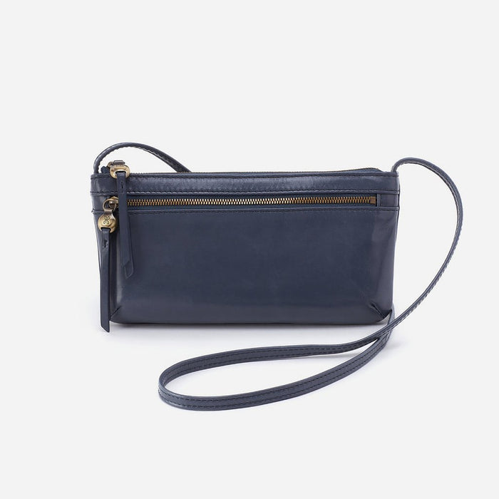 HOBO : Cara Crossbody in Polished Leather - Blue Stone - HOBO : Cara Crossbody in Polished Leather - Blue Stone