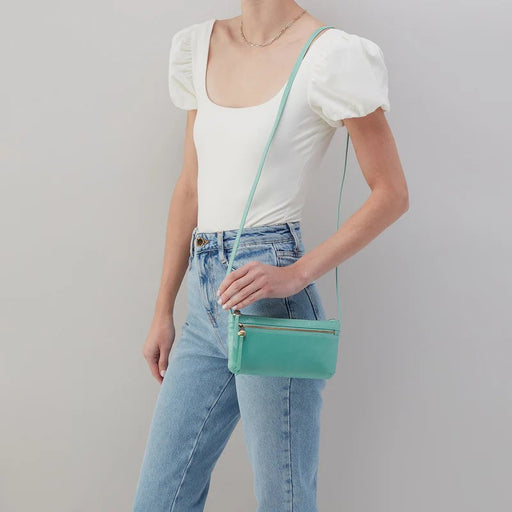 HOBO : Cara Crossbody in Polished Leather - Seaglass - HOBO : Cara Crossbody in Polished Leather - Seaglass