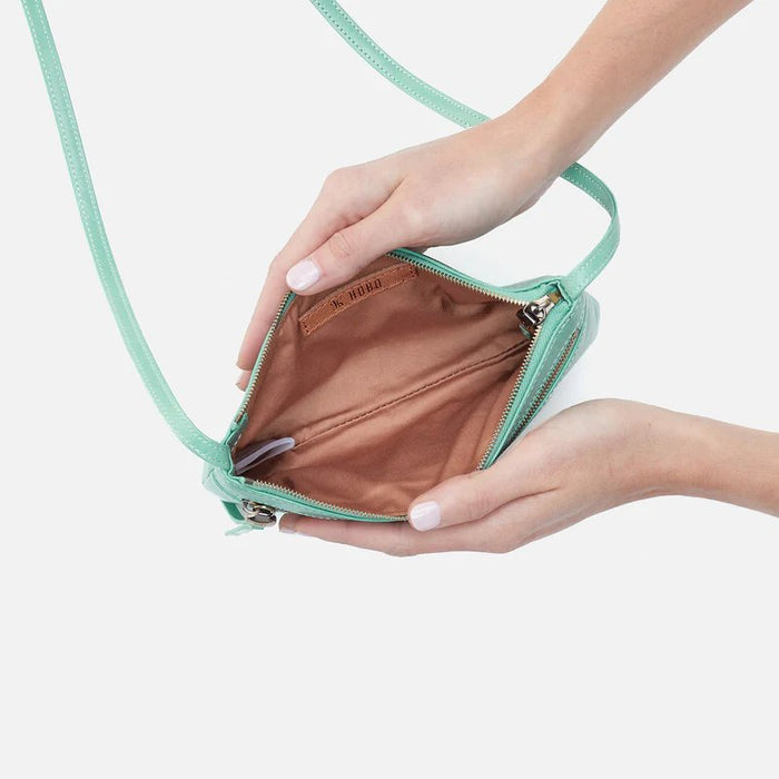 HOBO : Cara Crossbody in Polished Leather - Seaglass - HOBO : Cara Crossbody in Polished Leather - Seaglass