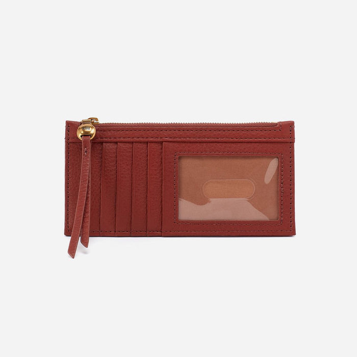 HOBO : Carte Card Case In Pebbled Leather - Rust - HOBO : Carte Card Case In Pebbled Leather - Rust