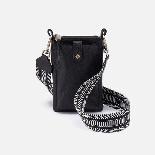 HOBO : Cass Phone Crossbody in Pebbled Leather - Black - HOBO : Cass Phone Crossbody in Pebbled Leather - Black