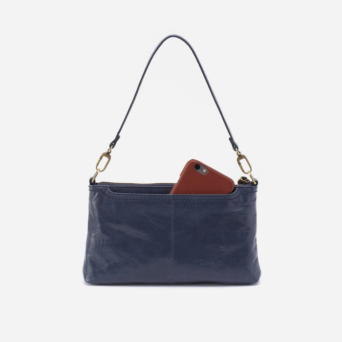 HOBO : Darcy Crossbody in Polished Leather - Blue Stone - HOBO : Darcy Crossbody in Polished Leather - Blue Stone