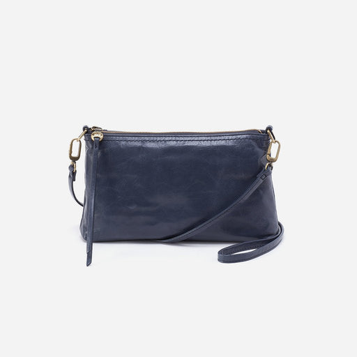 HOBO : Darcy Crossbody in Polished Leather - Blue Stone - HOBO : Darcy Crossbody in Polished Leather - Blue Stone