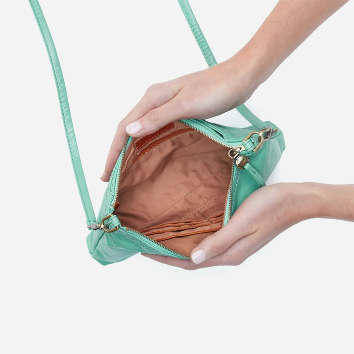 HOBO : Darcy Crossbody in Polished Leather - Seaglass - HOBO : Darcy Crossbody in Polished Leather - Seaglass