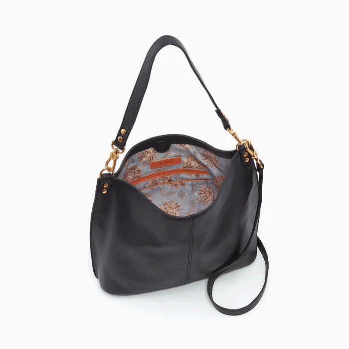 HOBO : Pier Shoulder Bag in Pebbled Leather - Black - HOBO : Pier Shoulder Bag in Pebbled Leather - Black