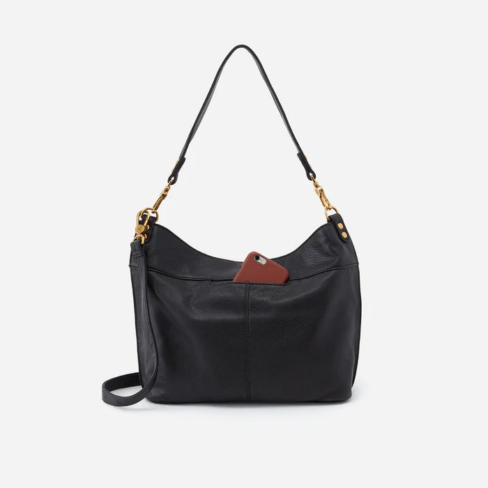 HOBO : Pier Shoulder Bag in Pebbled Leather - Black - HOBO : Pier Shoulder Bag in Pebbled Leather - Black