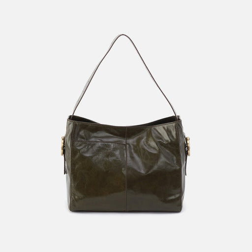 HOBO : Render Shoulder Bag In Polished Leather - Deep Moss - HOBO : Render Shoulder Bag In Polished Leather - Deep Moss