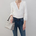 HOBO : Render Small Crossbody in Polished Leather - Light Grey - HOBO : Render Small Crossbody in Polished Leather - Light Grey