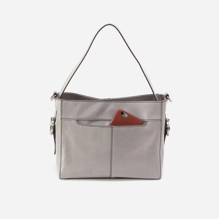 HOBO : Render Small Crossbody in Polished Leather - Light Grey - HOBO : Render Small Crossbody in Polished Leather - Light Grey