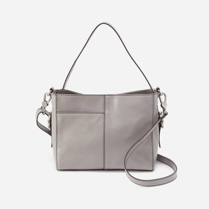 HOBO : Render Small Crossbody in Polished Leather - Light Grey - HOBO : Render Small Crossbody in Polished Leather - Light Grey