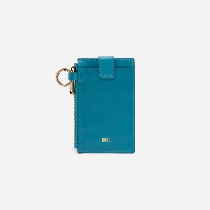 HOBO : Ring Credit Card Wristlet in In Polished Leather - Biscayne Blue - HOBO : Ring Credit Card Wristlet in In Polished Leather - Biscayne Blue