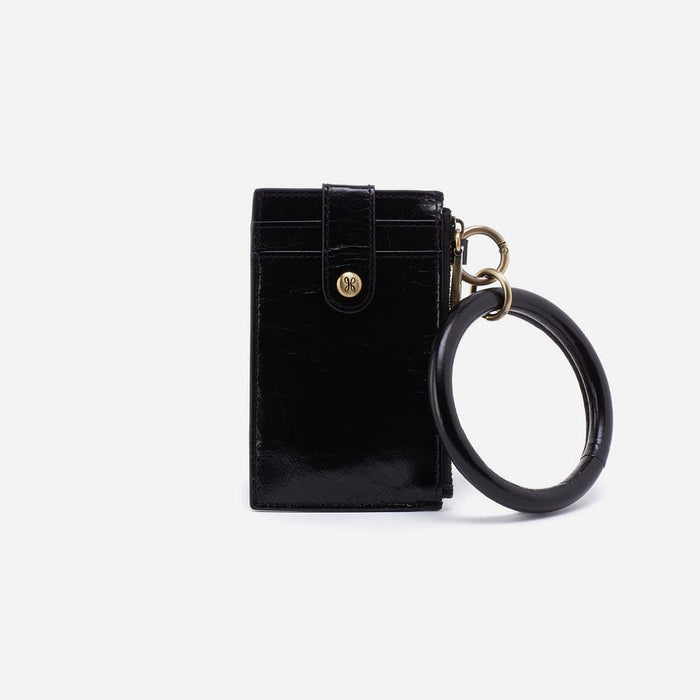 HOBO : Ring Credit Card Wristlet in In Polished Leather - Black - HOBO : Ring Credit Card Wristlet in In Polished Leather - Black