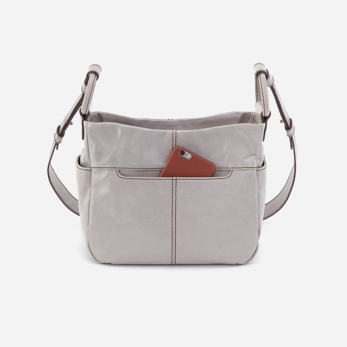 Hobo : Sheila Crossbody in Polished Leather - Light - Light Grey - Hobo : Sheila Crossbody in Polished Leather - Light - Light Grey