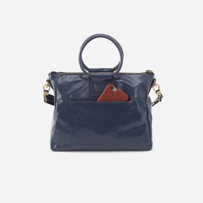 Hobo : Sheila Medium Satchel in Polished Leather - Blue Stone - Hobo : Sheila Medium Satchel in Polished Leather - Blue Stone