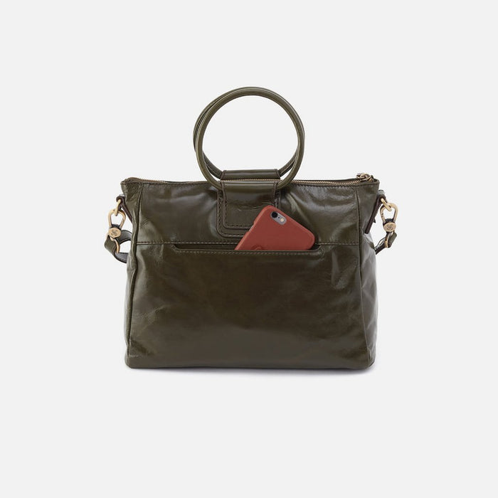 Hobo : Sheila Medium Satchel in Polished Leather - Deep Moss - Hobo : Sheila Medium Satchel in Polished Leather - Deep Moss