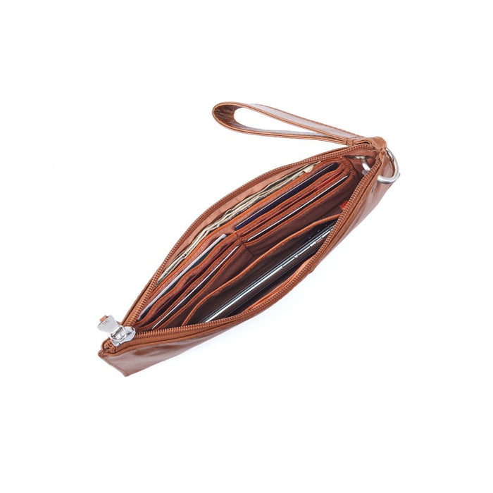 HOBO : Vida Wristlet in Polished Leathe - Natural - HOBO : Vida Wristlet in Polished Leathe - Natural