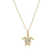White Sapphire Turtle Necklace in a white background