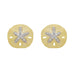Shanore : 14kt Gold Vermeil White Sapphire Sand Dollar Earrings