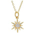 Sun with crystal accents  Shanore necklace on a white background 