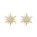 white Sapphire Sun Earrings on a white background