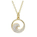 White sapphire wave shaped necklace  on a white background