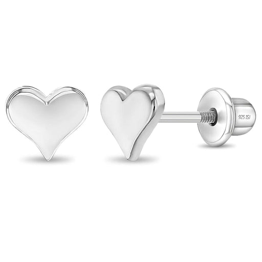 In Season Jewelry : Classic Polished Heart Girl Earrings - In Season Jewelry : Classic Polished Heart Girl Earrings