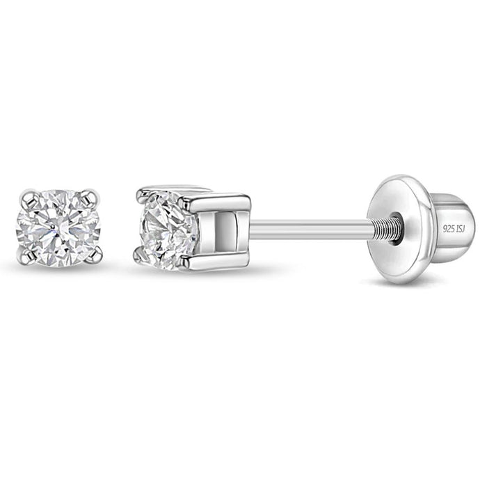 In Season Jewelry : Classic Setting Solitaire Toddler Earrings - Assorted by Size - In Season Jewelry : Classic Setting Solitaire Toddler Earrings - Assorted by Size