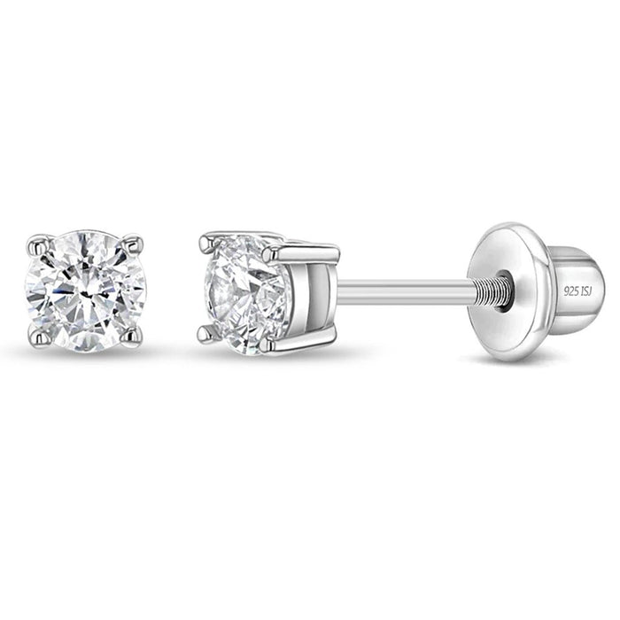 In Season Jewelry : Classic Setting Solitaire Toddler Earrings - Assorted by Size - In Season Jewelry : Classic Setting Solitaire Toddler Earrings - Assorted by Size