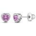 In Season Jewelry : CZ Birthstone Heart Girls Earrings - April - In Season Jewelry : CZ Birthstone Heart Girls Earrings - April