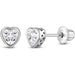 In Season Jewelry : CZ Birthstone Heart Girls Earrings - April - In Season Jewelry : CZ Birthstone Heart Girls Earrings - April