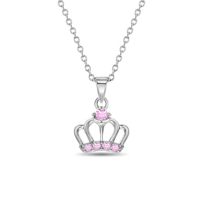 In Season Jewelry : CZ Classic Crown Girls Necklace - In Season Jewelry : CZ Classic Crown Girls Necklace