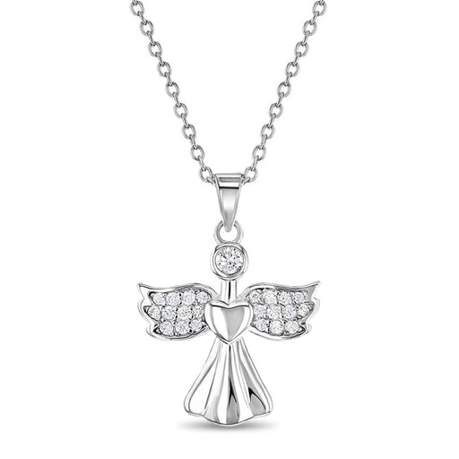 In Season Jewelry : CZ Guardian Angel Kids Pendant Necklace - In Season Jewelry : CZ Guardian Angel Kids Pendant Necklace