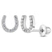 In Season Jewelry : CZ Jeweled Horseshoe Child Earrings - Clear - In Season Jewelry : CZ Jeweled Horseshoe Child Earrings - Clear