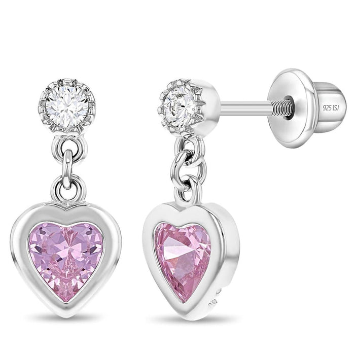 In Season Jewelry : My First Dangle Hearts Girl Earrings - Pink - In Season Jewelry : My First Dangle Hearts Girl Earrings - Pink