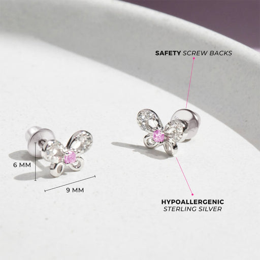 In Season Jewelry : Petite Jeweled Butterfly Girls Earrings - In Season Jewelry : Petite Jeweled Butterfly Girls Earrings